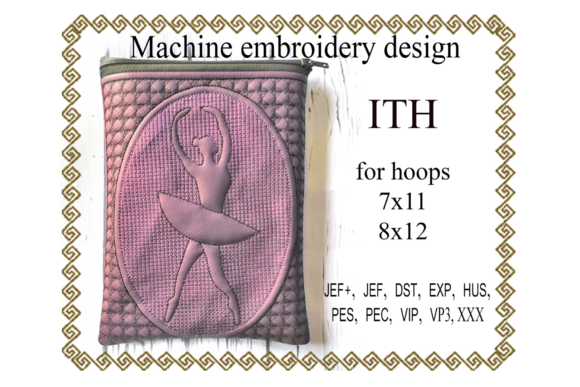 Ballerina Zippered Bag Embroidery Design