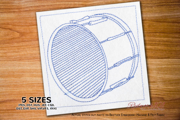 Bass Drum Redwork Embroidery Review