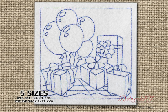 Big Gift Box with Balloons Embroidery Review