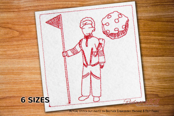 Cartoon Boy in Astronaut Costume Embroidery Review