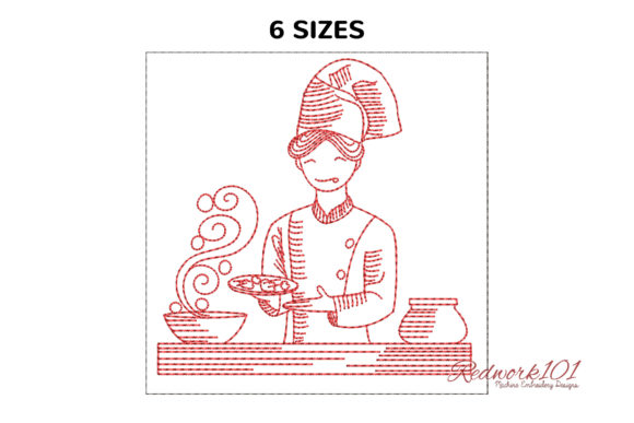 Chef Ready to Serve Embroidery Design