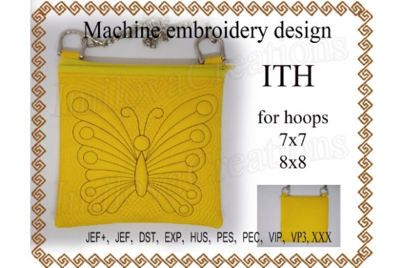 Cosmetic Bag Zippered Bag Butterfly Embroidery