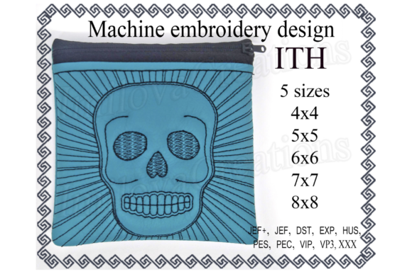 Skull Zippered Bag Embroidery Design Review